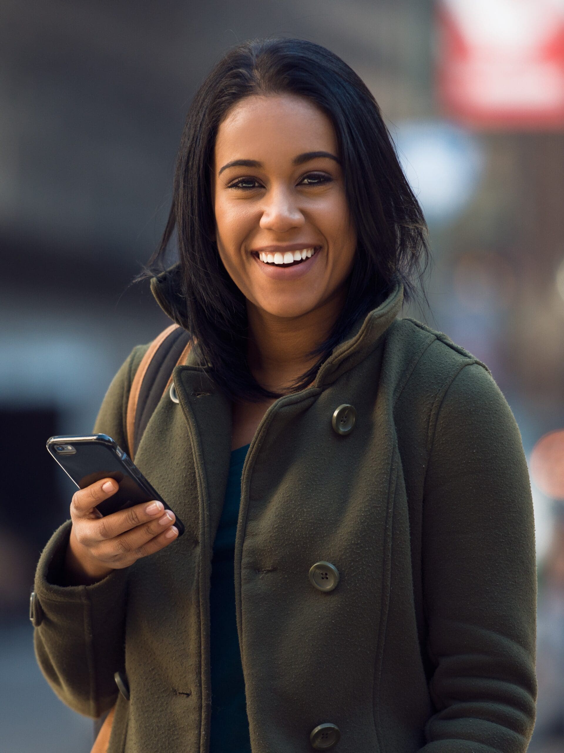 A woman searching online for the Safe Haven option at Image Clear Ultrasound
