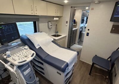 Ultrasound room inside the Louisville Mobile Unit